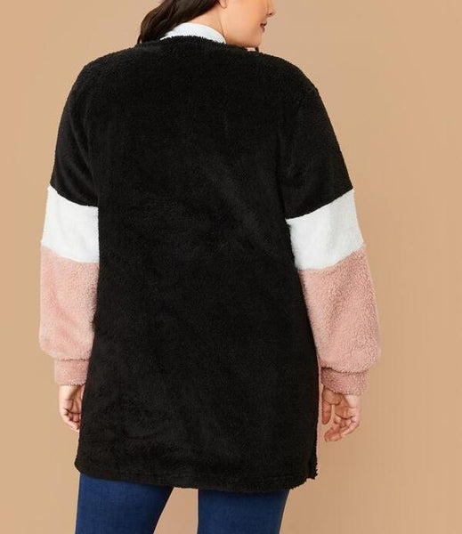 chaqueta tallas grandes rosa negra