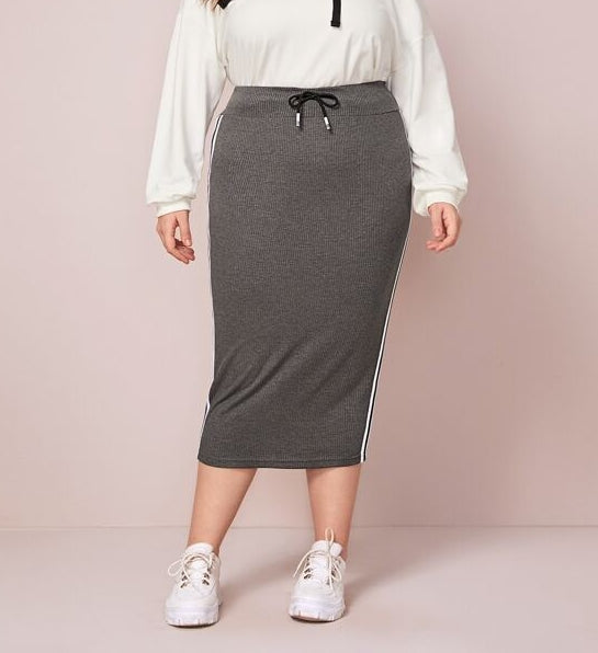 falda gris elastica talla grande 