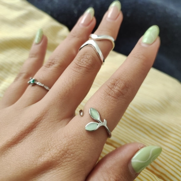 anillo de hojas anillo ajustable regalo mujer gift inspo trendy