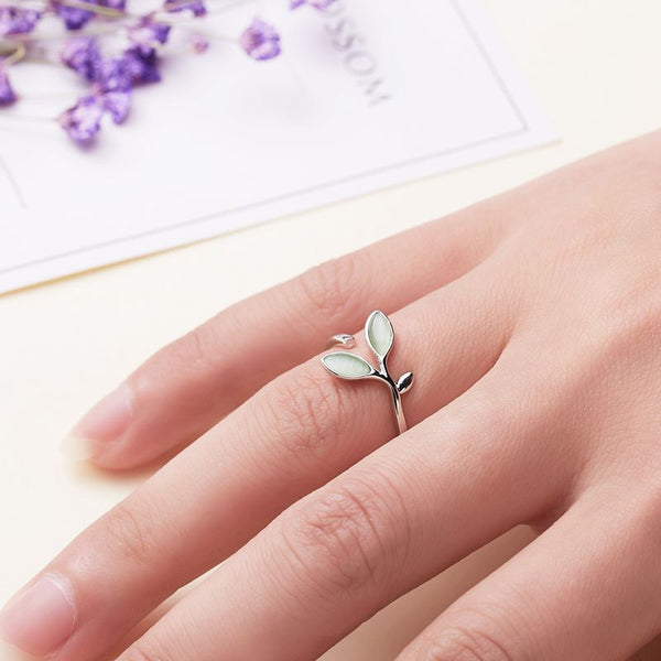 anillo de hojas anillo ajustable regalo mujer gift inspo trendy
