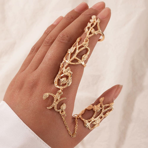 anillo doble de mano decoracion bisuteria inspo trendy deco nails rings 