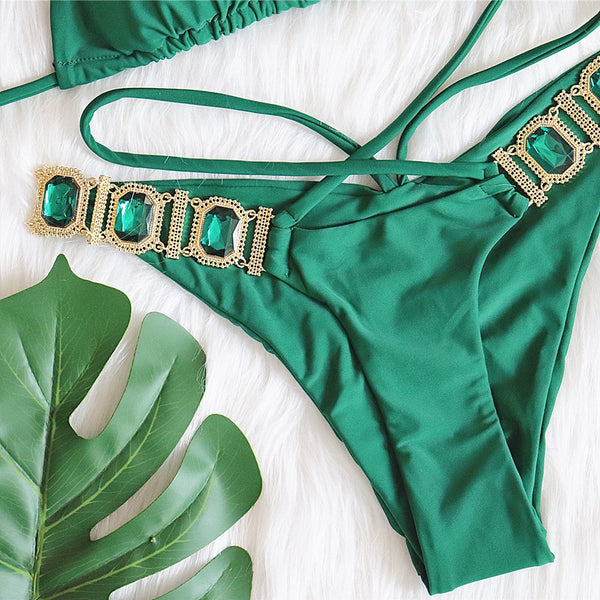 bikini tie dye festival conchas bikini para fiestas trend look verde ropa de baño swimsuit