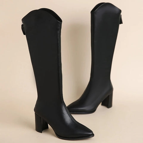 botas altas invierno 2024 tacon medio boots calzado comodisimo cremallera