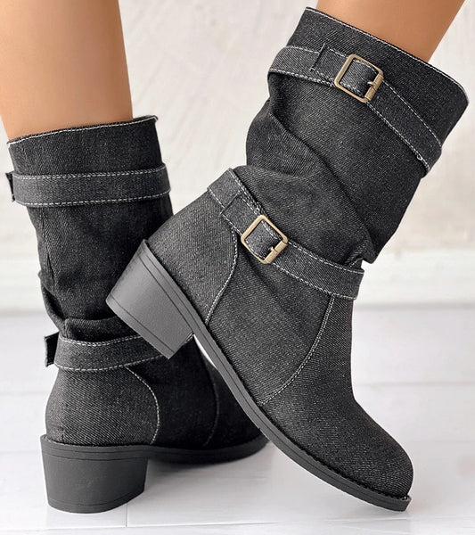 botas vaqueras tacon bajo medio mujer botines calzado invierno jeans tienda 