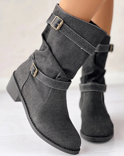 botas vaqueras tacon bajo medio mujer botines calzado invierno jeans tienda 