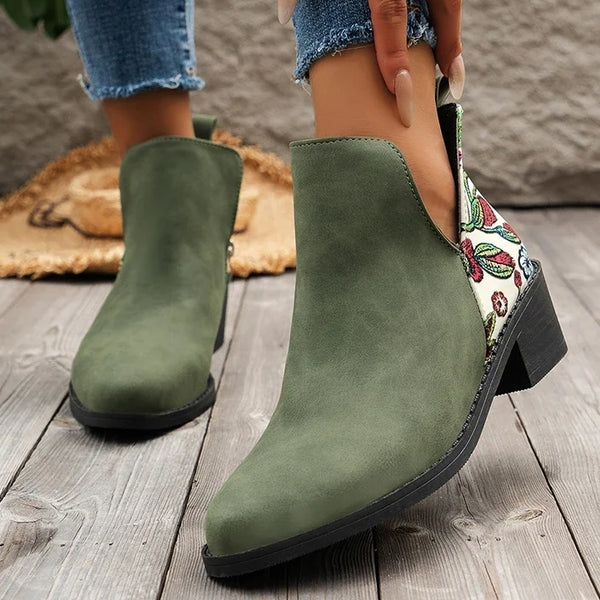 botines diseño estampados tacon medio calzado botas mujer tienda