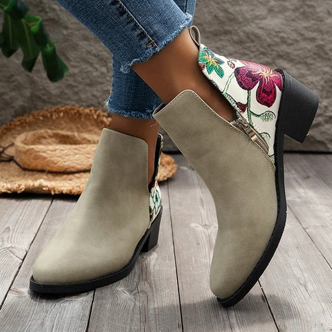 botines diseño estampados tacon medio calzado botas mujer tienda