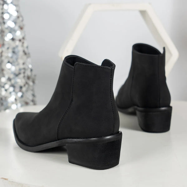 botines negros mate calzado mujer tacon negro botas invierno