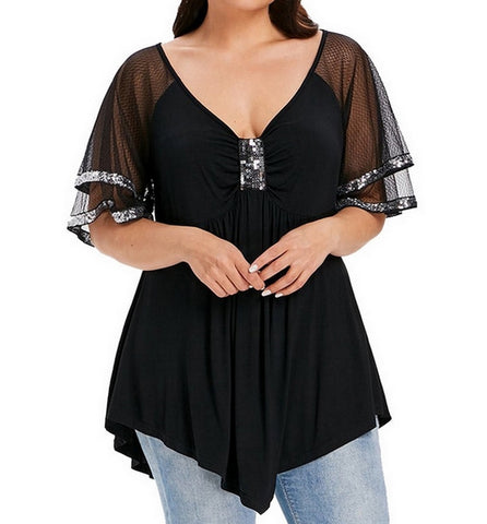 camisa talla grande manga corta encaje camiseta larga plus sizecamisa talla grande manga corta encaje camiseta larga plus size
