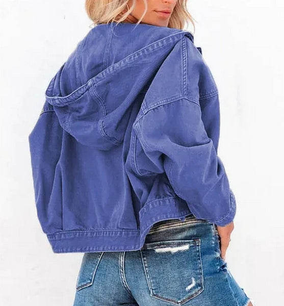 chaqueta invierno vaquera botones mujer moda online capucha