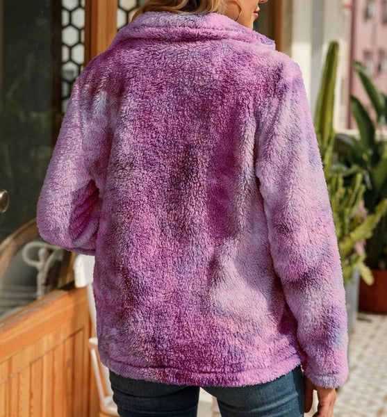 chaqueta abrigo peluche pelo suave fucsia invierno mujer moda ropa