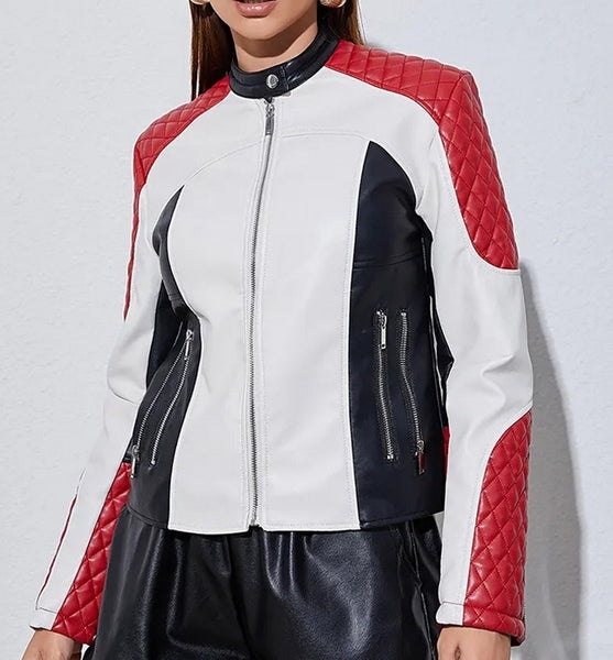 chaqueta cazadora pu polipiel biker cuero jacket trendy look 