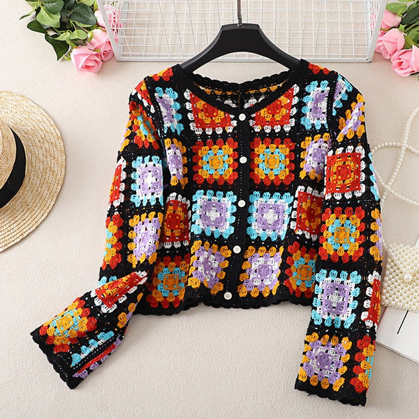 chaqueta de verano punto crochet encaje flores chaqueta veraniega summer jacket ropa