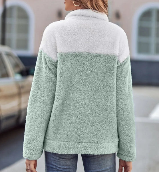 jersey polar abrigado moda mujer invierno forro pelo suave