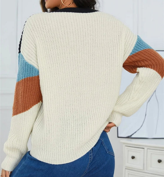jersey punto mujer azul marron ropa moda tienda invierno