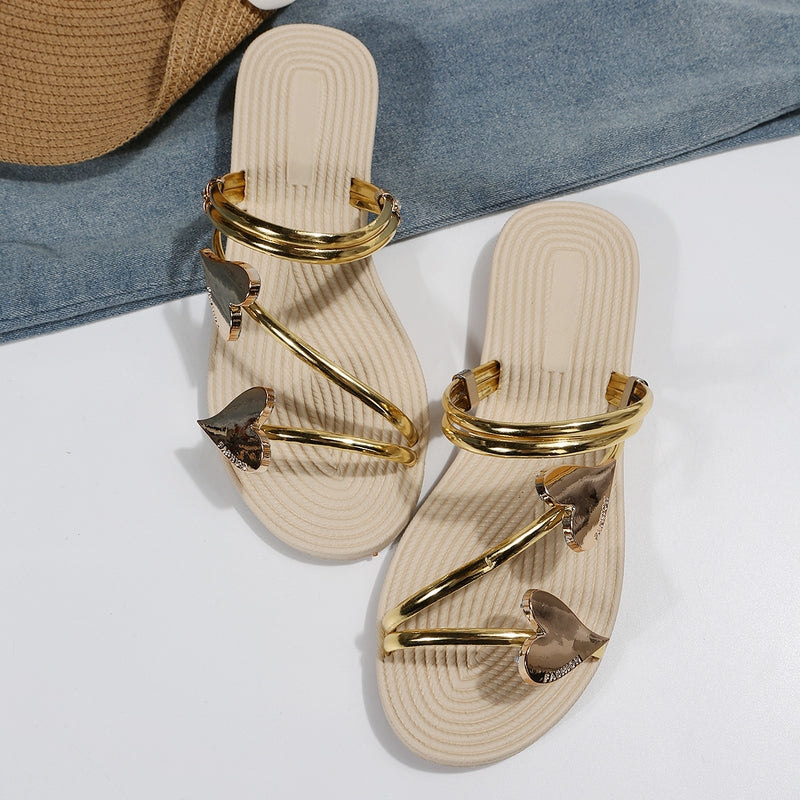 sandalias doradas corazones sandalias originales sin dedo sandalias elegantes vestir sandals summer