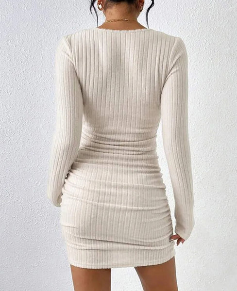 vestido canale beige vestidos mujer elastico comodo dress 2024 
