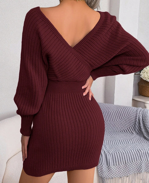 vestido granate ropa moda invierno manga larga tienda mujer dress 