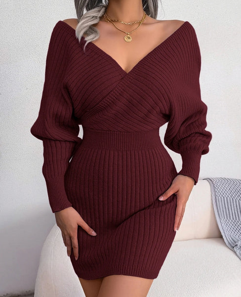 vestido granate ropa moda invierno manga larga tienda mujer dress 