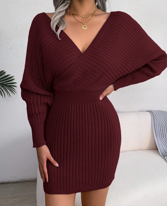 vestido granate ropa moda invierno manga larga tienda mujer dress 