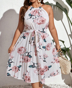 vestido bonito talla grande vestido verano tirantes plisado tallas grandes plus size dress look 