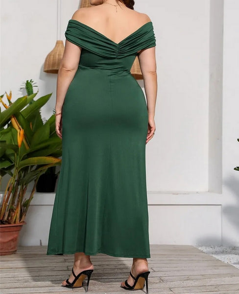 vestido largo tallas grandes abertura vestido elegante dress big size 