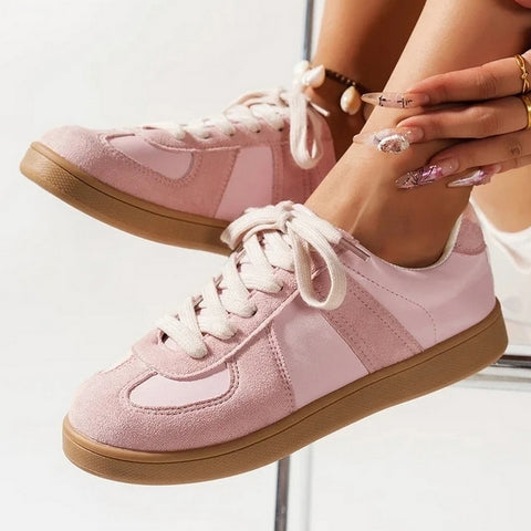 zapatillas bajas deportiva rosa deportiva beige calzado mujer deporte moda