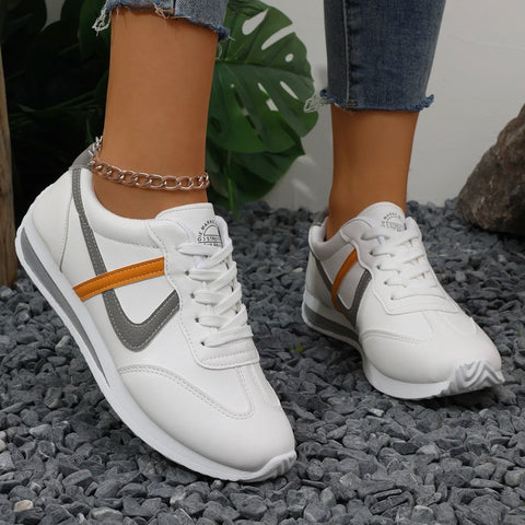 zapatillas blancas cordones deportivas mujer paseo blanco gris ropa calzado barato