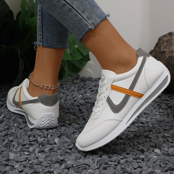 zapatillas blancas cordones deportivas mujer paseo blanco gris ropa calzado barato