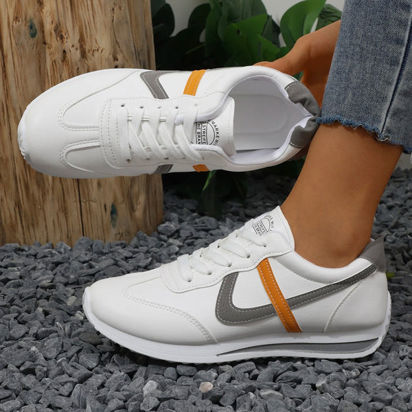 zapatillas blancas cordones deportivas mujer paseo blanco gris ropa calzado barato