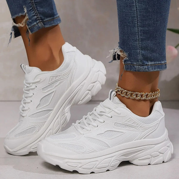 zapatillas deportivas blancas mujer calzado tienda plataforma economico