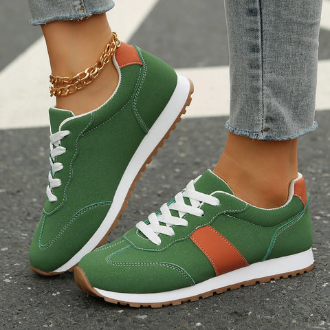 zapatillas verdes deportivas cordones calzado mujer moda tienda