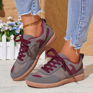 zapatillas mujer deportivas grises granate paseo calzado moda