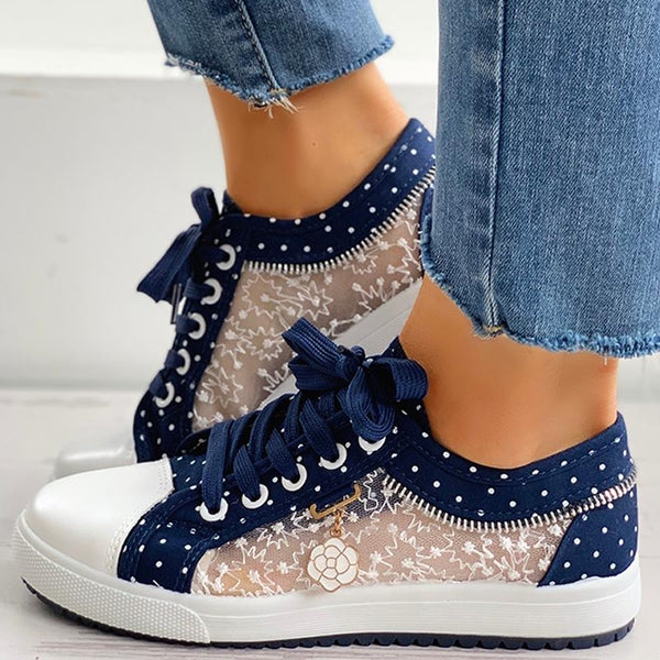 zapatillas paseo zapatillas baja transpirables calzado de verano encaje zapatillas de vestir sneakers trend