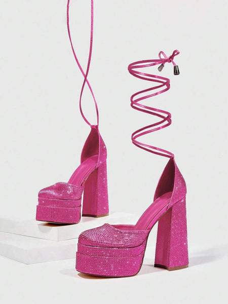 zapato alto barbie shoe pink brillante trendy look outfit 