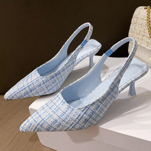 zapatos cuadros vicky tacon bajo elegante zapato de vestir shoes trend look