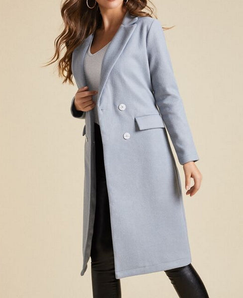abrigo largo gris de vestir