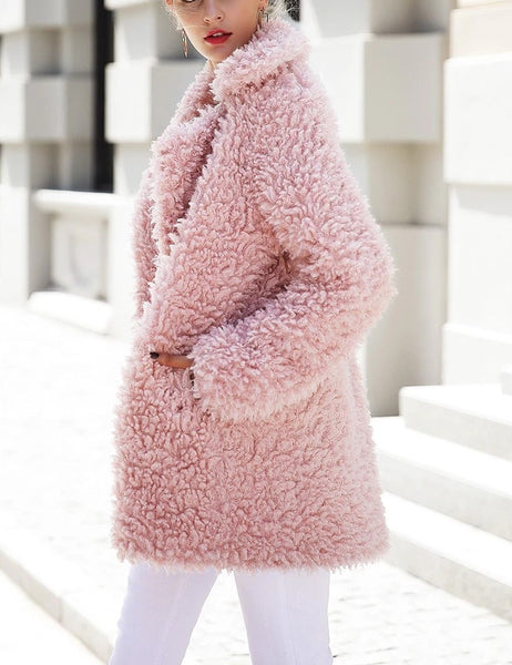 abrigo rosa de pelo 