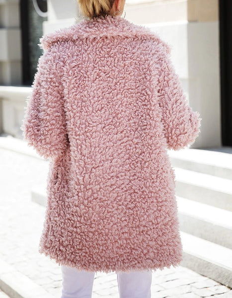 abrigo rosa de pelo 