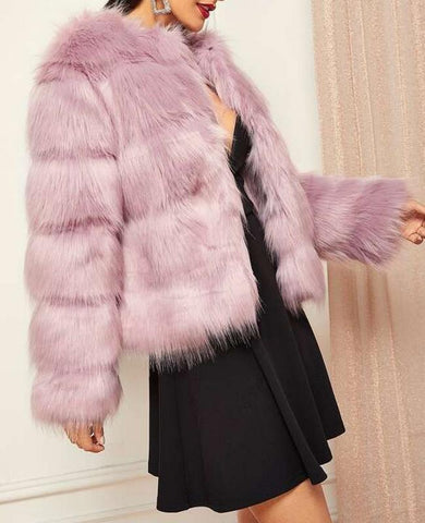 abrigo rosa de pelo