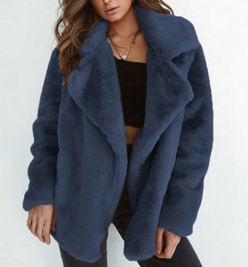 abrigo de pelo azul chaqueta invierno parka