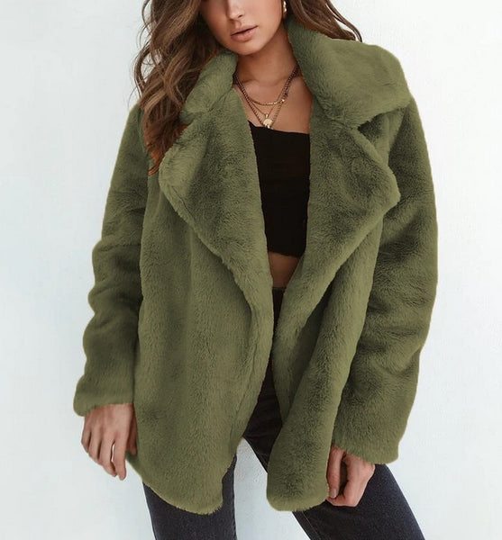 abrigo pelo verde abrigo pelo suave chaqueta invierno