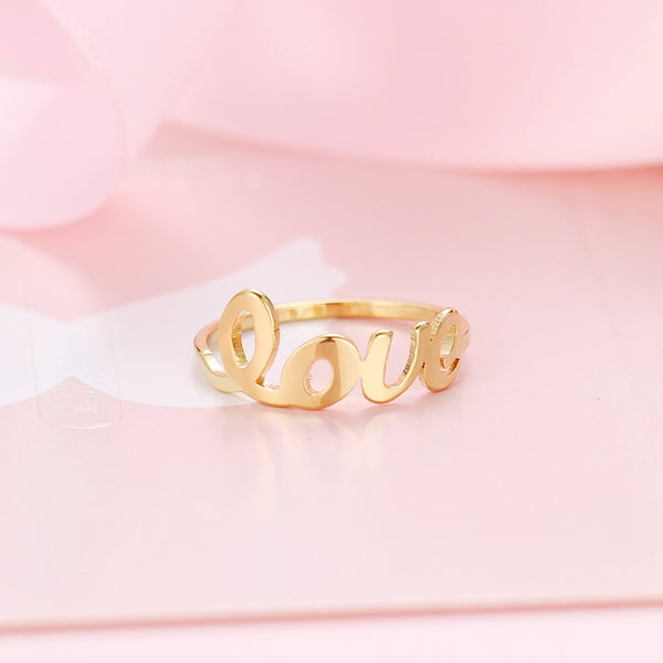 anillo love plateado dorado 