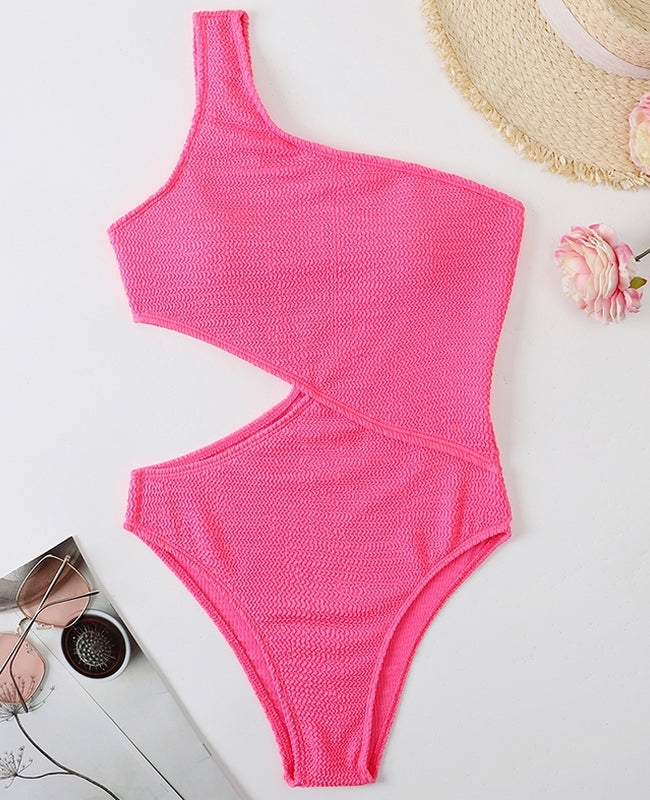 bañador canale un tirante ropa de baño mujer moda inspo summer bikini bañador rosa fosforito fluorescente