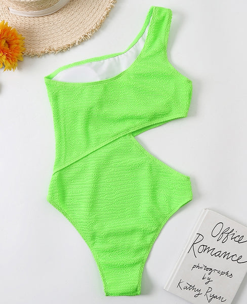 bañador canale un tirante ropa de baño mujer moda inspo summer bikini bañador verde fosforito fluorescente