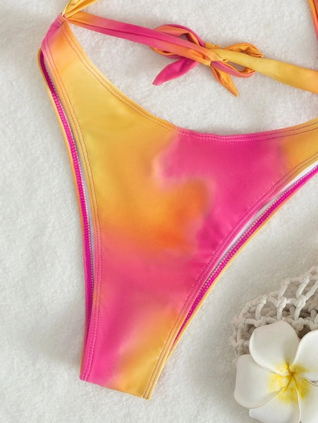 bañador tie dye ropa de baño trikini bikini cuerdas summer inspo swimsuit moda
