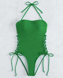 bañador verde tiras cuerdas ropa de baño mujer summer inspo playa beach