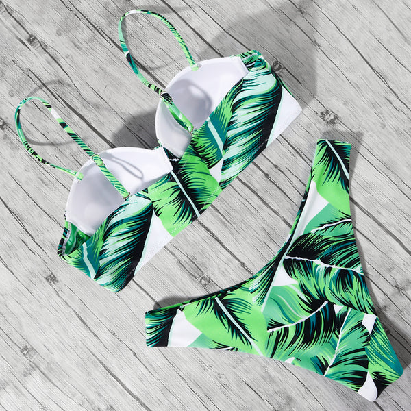 bikini con aro estampado tropical