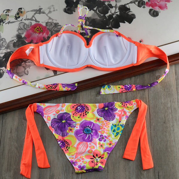 bikini con aros estampado