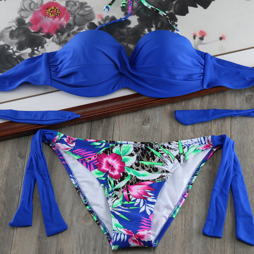 bikini con aros estampado